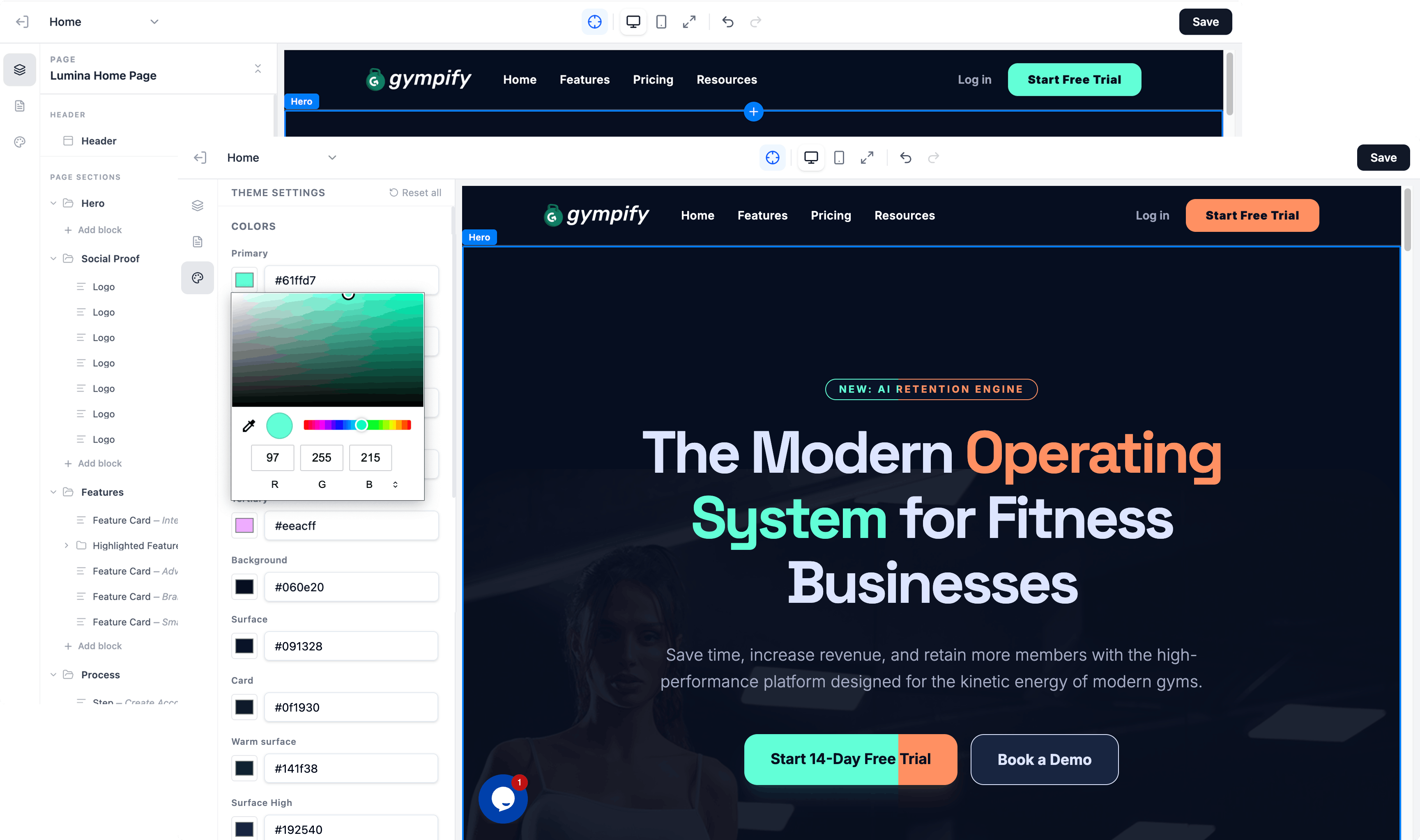 Drag and Drop Page Builder CMS